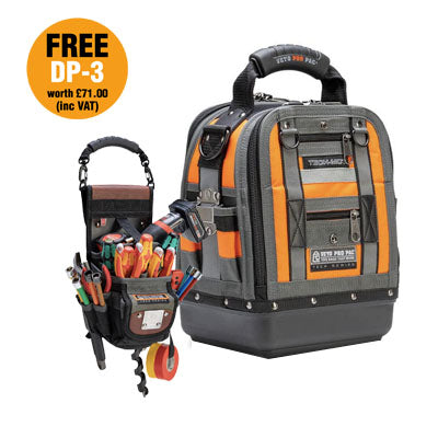 Veto Pro Pac Tech-MCT Hi-Viz Orange Compact/Tall Tool Bag with Free DP3 Drill Pouch