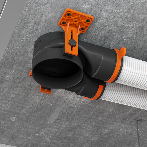 PP plastic diffuser plenum box ERGOVENT AERO-PRO SLIM BOX 2x75 (2 x 75 mm duct connections / 125 mm connection for diffuser)