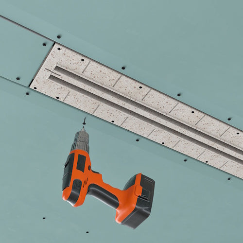Slot ventilation diffuser ERGOVENT LINEO-PRO CONDI-125 connected  (PVC plenum / 2 x 125 mm duct conection / 2 slots x 1050 mm x 20 mm)