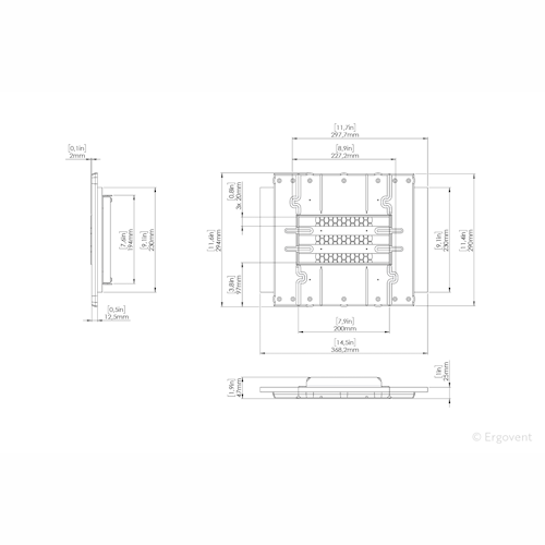 Moulage of ERGOVENT LINEO-PRO PUZZLE diffuser (3 slots x 20 mm x 200 mm)