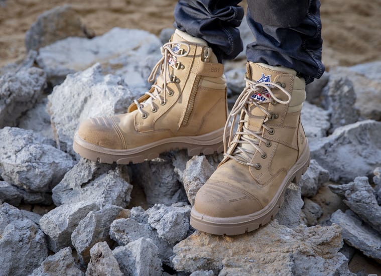 Steel Blue Leather Welding Boots Steel Blue Mens Work Boots