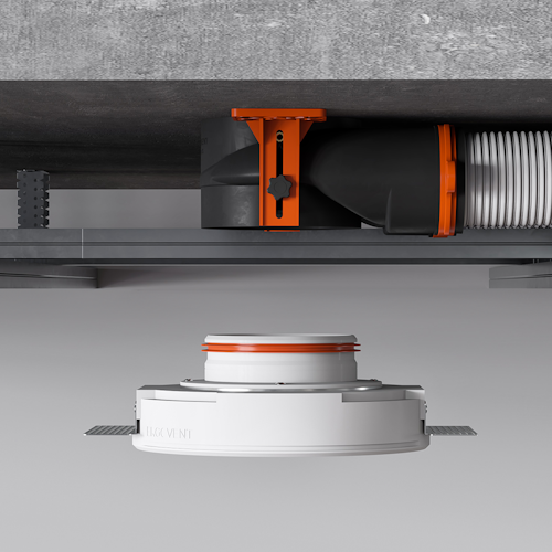 PP plastic diffuser plenum box ERGOVENT AERO-PRO SLIM BOX 2x75 (2 x 75 mm duct connections / 125 mm connection for diffuser)