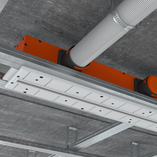Slot ventilation diffuser ERGOVENT LINEO-600 (2 x 75 mm duct conections / 1 slot x 600 mm x 20 mm / with damper)