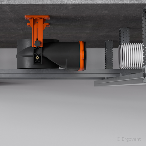 PP plastic diffuser plenum box ERGOVENT AERO-PRO SLIM BOX 2x75 (2 x 75 mm duct connections / 125 mm connection for diffuser)