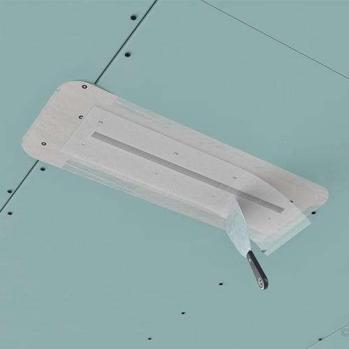 Slot ventilation diffuser ERGOVENT LINEO-500 (2 x 75 mm duct conections / 1 slot x 500 mm x 20 mm / with damper)