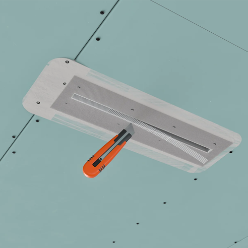 Slot ventilation diffuser ERGOVENT LINEO-500 (2 x 75 mm duct conections / 1 slot x 500 mm x 20 mm / with damper)
