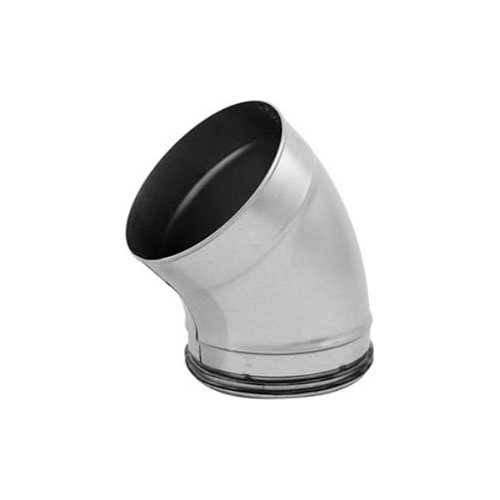BMU Pressed Bend Female End & Safe End Galvanised, 45 Deg, 200mm Diameter