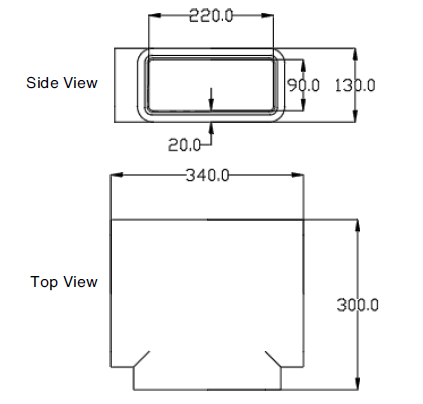 Zehnder GD rectangular ducting, insulated GD9 horizontal T-piece 220x90 mm