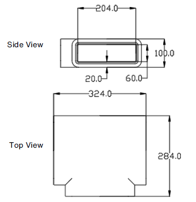 Zehnder GD rectangular ducting, insulated GD8 horizontal T-Piece 204x60 mm