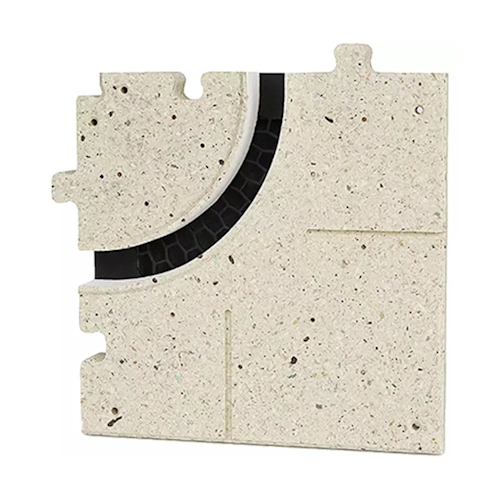 Corner connection for ERGOVENT LINEO-PRO PUZZLE diffuser (1 slot x 20 mm / 90 degree  ROUNDED  CORNER)