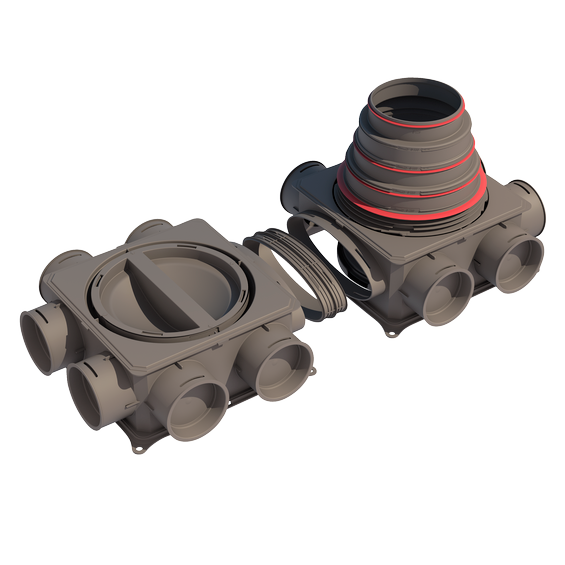 Ubbink Air Excellent Distribution Box DB212V125-200HE 12 Connections