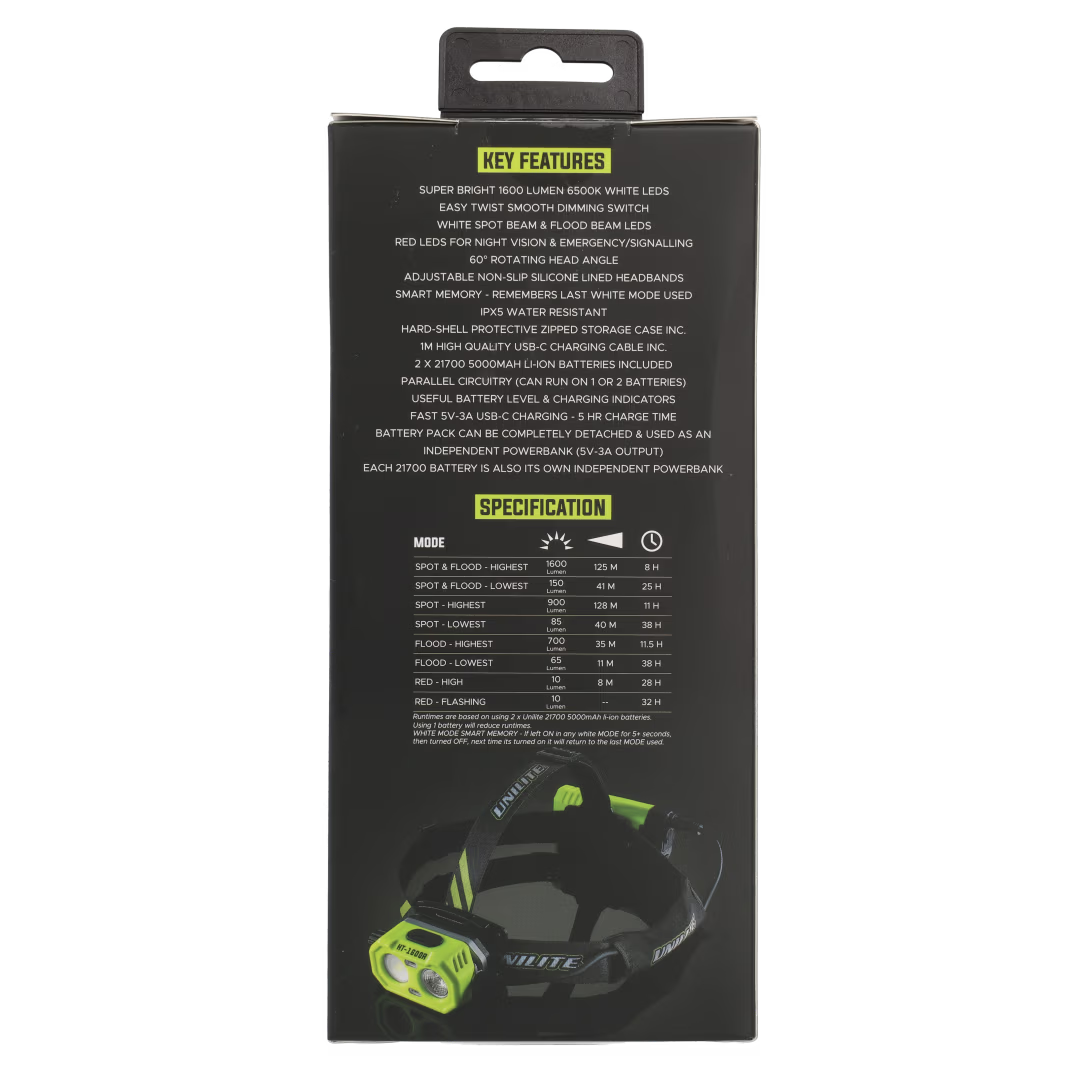 Unilite 1600 Lumen Super Bright Headtorch