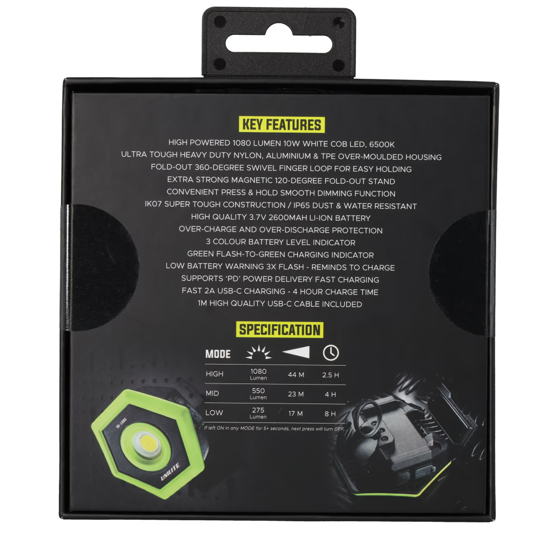 Unilite Hexagon 1080LM Ring Work Light