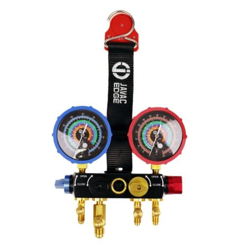 Javac Edge Multi Gas 2 & 4 Valve R134A, R22, R404A, R407C Manifold,hoses kit