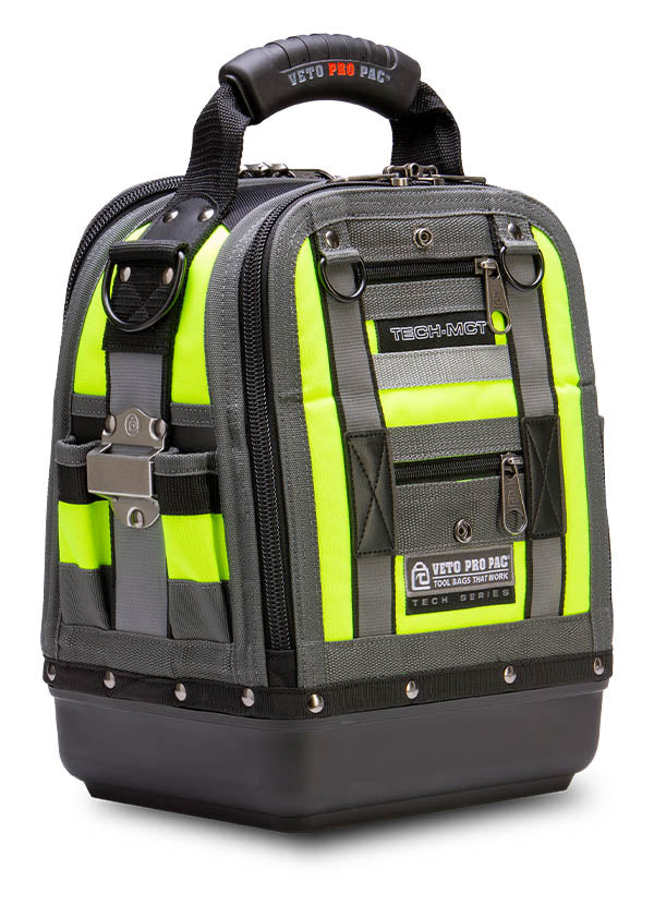 Veto Pro Pac Tech-MCT Hi-Viz Yellow Compact/Tall Tool Bag with Free DP3 Drill Pouch
