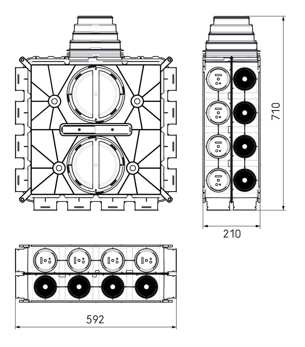 Ubbink Air Excellent Distribution Box DB824 125-200 24 Connections