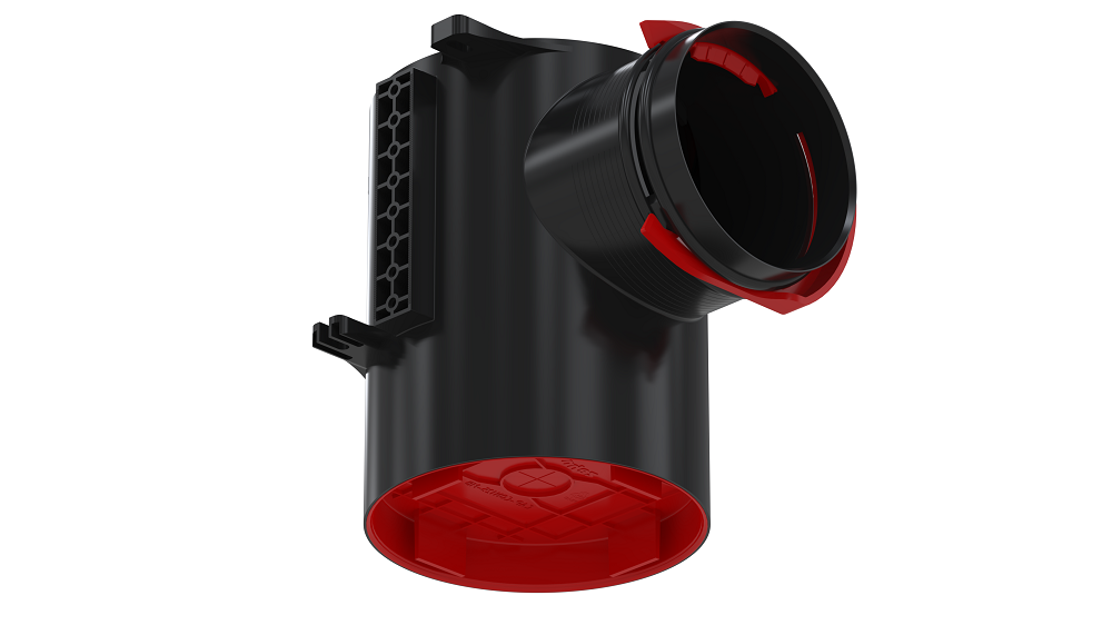 Zehnder Housing TVA-P90, Connects 1x Dia 125mm Valve to 1 x Dia 90mm Port, 60mm Length