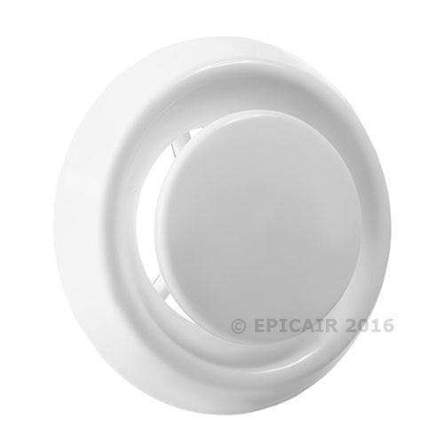 Zehnder Extract/Supply Ceiling Valve, Dia 100mm, White