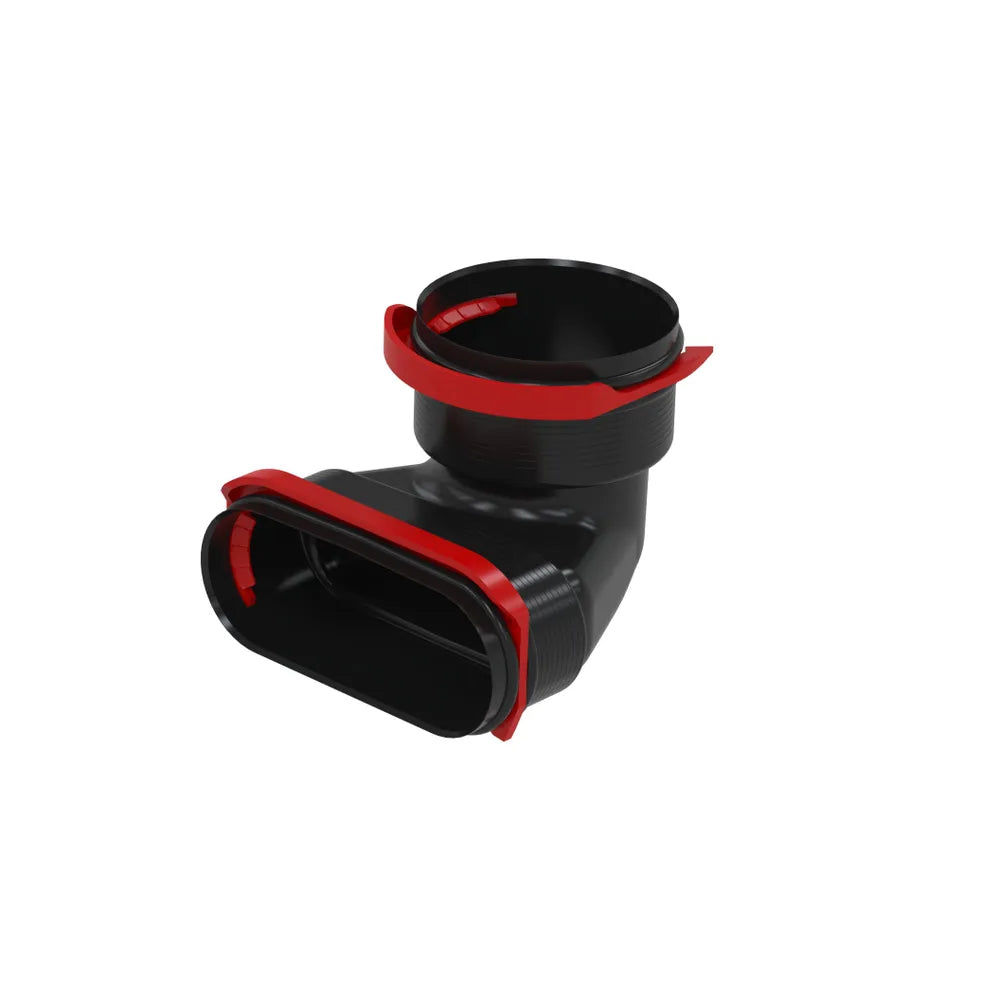 Zehnder ComfoTube Flat 51 to Zehnder ComfoTube Dia 90mm Convertor with 90 Deg Bend