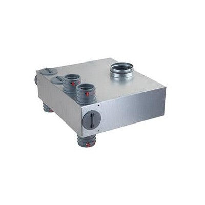 AirflexPro 5 Port 90° Distribution Box, Round Spigots and Sound Attenuation Fitted