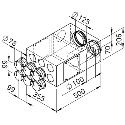Airflow AirflexPro 6 Spigot Combi Distribution Box (L/H)