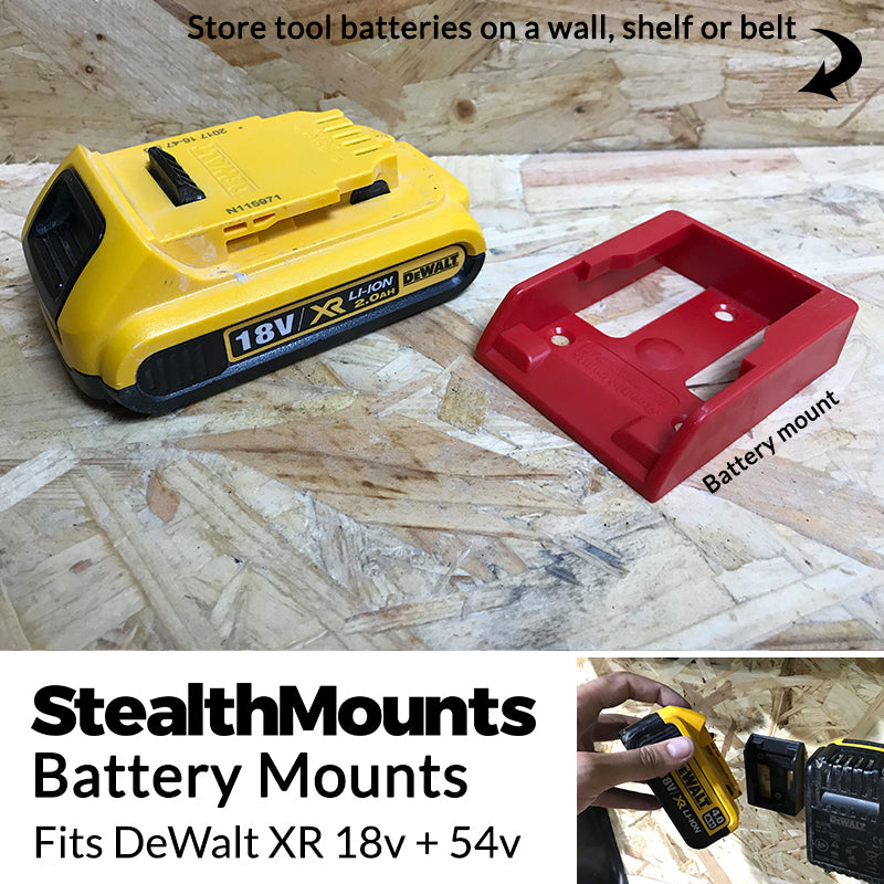 StealthMounts Red Battery Mounts for DeWalt XR