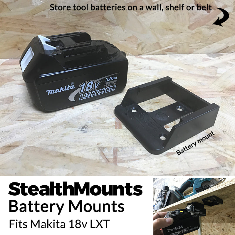 StealthMounts Black Battery Mounts for Makita 18v