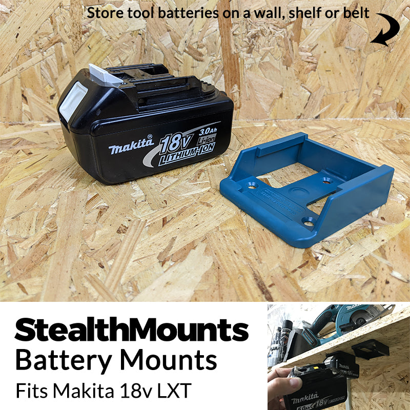 StealthMounts Blue Battery Mounts for Makita 18v