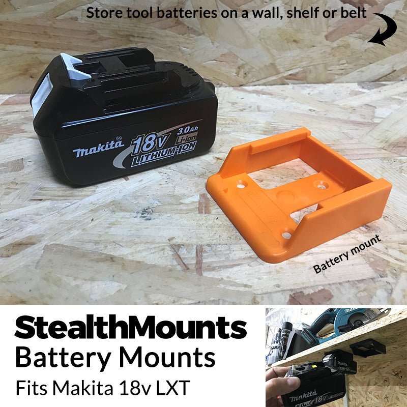 StealthMounts Orange Battery Mounts for Makita 18v