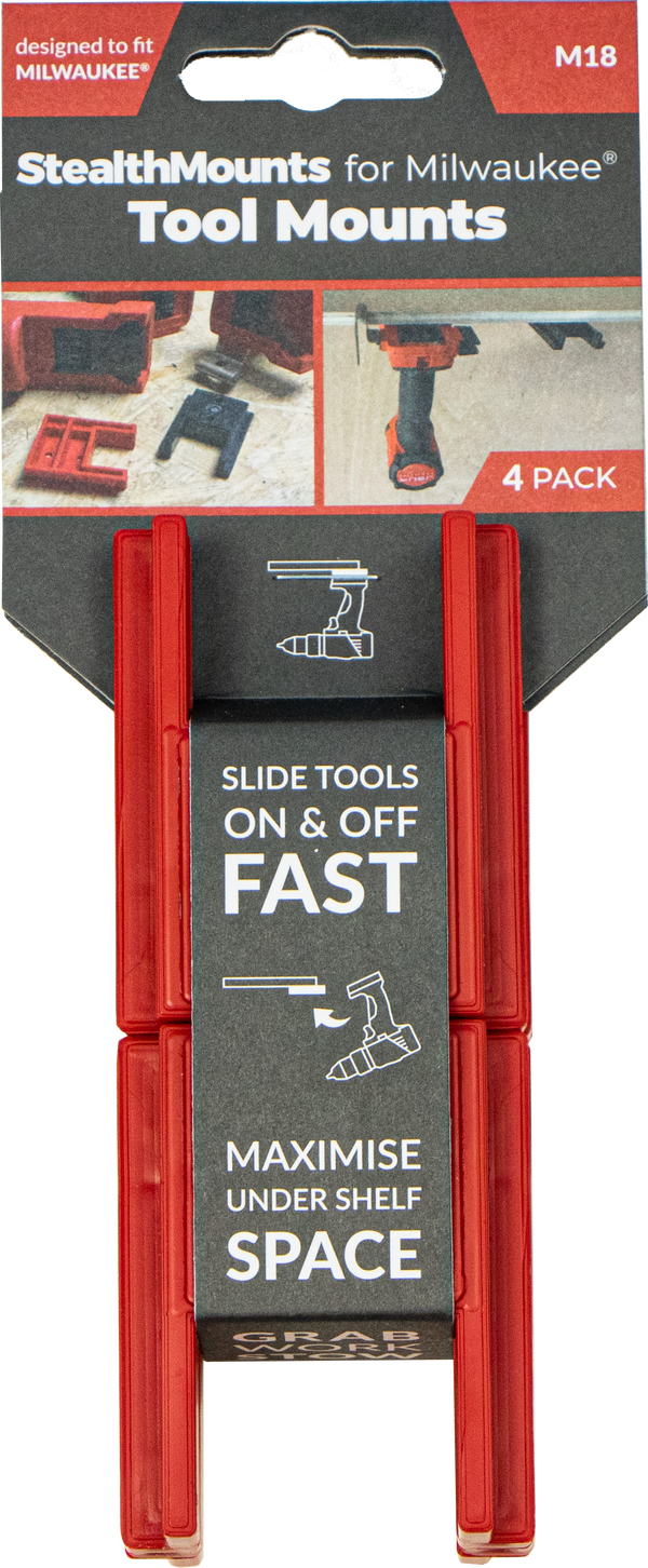 StealthMounts Red Tool Mounts for Milwaukee M18