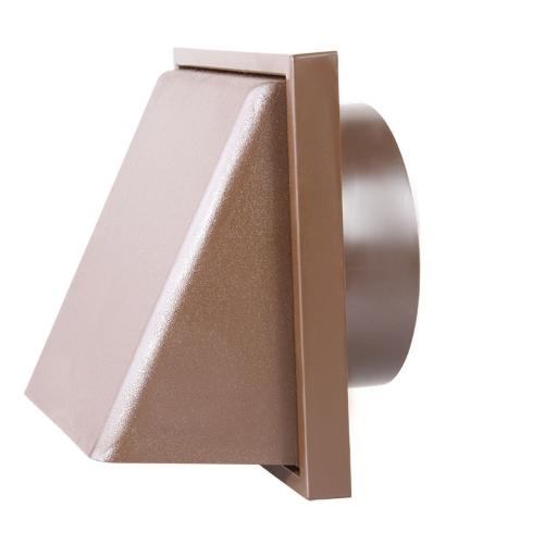 150mm-6" External Weatherproof Cowl with Back draught Shutter - Brown